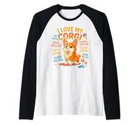 Dog Lovers Cute Funny Corgi I Love My Corgi Camiseta Manga Raglan