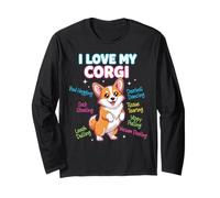 Dog Lovers Cute Funny Corgi I Love My Corgi Manga Larga