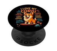 Dog Lovers Cute Funny Corgi I Love My Corgi PopSockets PopGrip Adhesivo