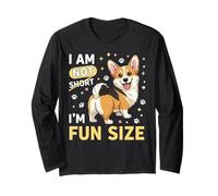 Dog Lovers Cute I'm Not Short I'm Fun Size Funny Corgi Manga Larga