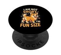 Dog Lovers Cute I'm Not Short I'm Fun Size Funny Corgi PopSockets PopGrip Adhesivo
