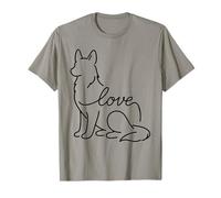 Dog Lovers Line Minimalista Husky Siberiano Cachorro Amor Camiseta