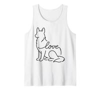 Dog Lovers Line Minimalista Husky Siberiano Cachorro Amor Camiseta sin Mangas