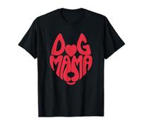 Dog Mama con forma de corazón retro, bonita cara de perro, dueña de una mascota Camiseta