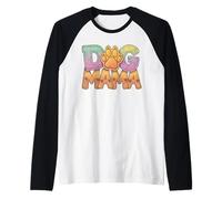 Dog MAMA, mamá perro, con estampado de pata como motivo Camiseta Manga Raglan