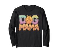 Dog MAMA, mamá perro, con estampado de pata como motivo Manga Larga