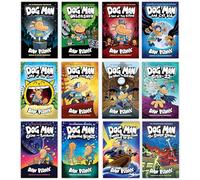 Dog Man (Book 1-12) by Dav Pilkey 12 Books Collection Set (Dog Man, Unleashed, A Tale of Two Kitties, Dog Man and Cat Kid, Lord of the Fleas, Brawl of the Wild, For Whom the Ball Rolls & 3 more...)