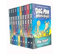 Dog Man Series 1-10 Books Mega Collection Set By Dav Pilkey (Dog Man, Unleashed, A Tale of Two Kitties, Dog Man and Cat Kid, Lord of the Fleas & More)