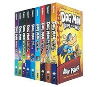 Dog Man Series 9 Books Collection Set (Dog Man, Unleashed, A Tale of Two Kitties, Dog Man and Cat Kid, Lord of the Fleas, Brawl of the Wild, For Whom the Ball Rolls, Fetch-22, Grime and Punishment)