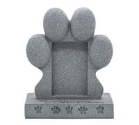 Dog Memorial Stone, Resin Paw Shaped Tombstone, 5.79x3.15x7.09in Personalized Tributes Plaques, Garden Pet Memorial with Photo Frame, Outdoor Headstones for Dogs and Cats