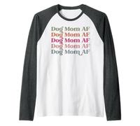 Dog Mom AF Women Favorite Adjetives Funny Sassy Fun Word Camiseta Manga Raglan