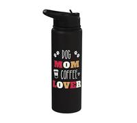 Dog Mom Coffee Lover Cute Pet Owner Mother's Day Birthday Stainless Steel Insulated Water Bottle