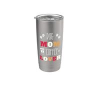 Dog Mom Coffee Lover Cute Pet Owner Mother's Day Birthday Vaso térmico de acero inoxidable de doble pared