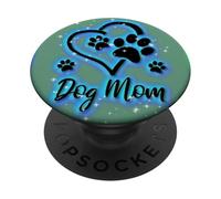Dog Mom Cute Dog Paw Print Puppy Breeds Rainbow PopSockets PopGrip Adhesivo
