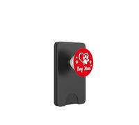 Dog Mom Cute Dog Paw Print Puppy Red White PopSockets PopWallet para MagSafe