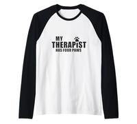 Dog Mom Dad Therapy Pet Lover - Mi Terapeuta Tiene Cuatro Patas Camiseta Manga Raglan