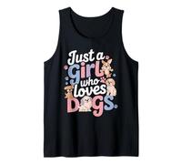 Dog Mom Design - Just a Girl Who Loves Dogs Camiseta sin Mangas