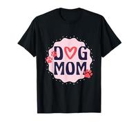 Dog Mom Heart and Paw Prints Graphic Camiseta