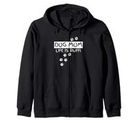 Dog Mom Life Is Ruff Funny Puppy Lover Gift Hilarante Sudadera con Capucha