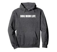 Dog Mom Life Sudadera con Capucha, Unisex para Adultos, Jaspeado Oscuro, L