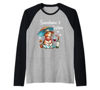 Dog Mom Wine Lover Sunshine Wine Drinking Summer Vibes Beach Camiseta Manga Raglan