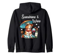 Dog Mom Wine Lover Sunshine Wine Drinking Summer Vibes Beach Sudadera con Capucha