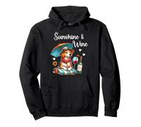Dog Mom Wine Lover Sunshine Wine Drinking Summer Vibes Beach Sudadera con Capucha
