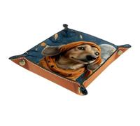 Dog Moon - Bandeja de dados plegable de cuero de microfibra para dados de Dungeons and Dragons RPG Dice Gaming D&D y otros juegos de mesa