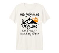 Dog Mountains Are Calling I Must Go Hiking Dogs Take a Hike Camiseta Premium