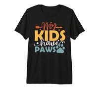 Dog My Kids Have Paws Vintage Puppy Funny Dogs Lovers Camiseta Premium