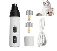 Dog Nail Grinder, Quiet 2-Speed Adjustable Cat Nail Trimmer, Rechargeable Pet Grooming Tool, 5.51x1.38x1.38 Inches for Hygiene, Relaxing, and Cleaning, White Black