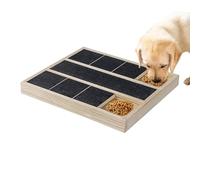 Dog Nail Scratch Board, Puppy Nail File Toy with Treat Box, Wooden Claw Grooming Pad, multifuncional Scratcher para el cuidado del hogar y el entrenamiento, 35 x 25 x 2,8 cm, 700 g