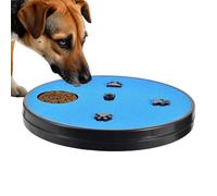 Dog Nail Scratch Board, Rotatable Scratch Mat for Dogs, Interactive Slow Feeding Toy and Food Puzzle for Indoor Pets, 12.99x12.99x1.57 Inches, Black Blue Green