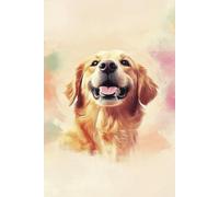 Dog Notebook: College Ruled Notebook with Adorable Golden Retriever Watercolor Illustration 6" x 9", 80 Pages, Cute Dog Lover Gift for School, Office, or Journaling