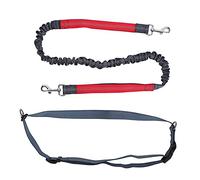 Dog Nylon Traction Rope, Reflective BreakProof Outdoor Seating Belt, 2 Handle for Big and Small Dogs, Strength Elastic Band with Retractable (Red)