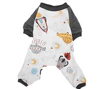 Dog Pajamas | Cute Spaceship Pattern Soft Polyester Jumpsuit for Spring/Autumn/Travel | Breathable Pet Clothing for Puppies (XL)