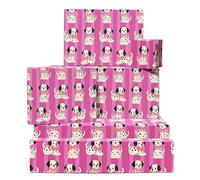 Dog - Papel de regalo de 6 hojas de papel de regalo para niños de oro y adultos - Cute Puppy Print Pink - Para cumpleaños, Navidad, Baby Shower - Niñas niños Amigos Pet Lovers - Comes With Tags