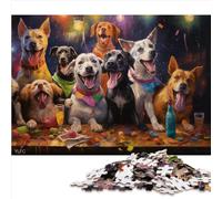 Dog Party Easy Adult Jigsaw Puzzles 1000 Pieces Jigsaw Puzzles for Adults Premium 100% Recycled Board for Adults Puzzle Gifts Relax Puzzles Games 1000pcs(26x38cm)