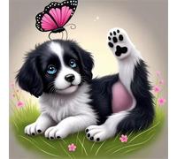 Dog Paw Butterfly 200 Piece Jigsaw Puzzles for Adults 28x28cm, Adult Jigsaw Puzzles 200 Pieces, Challenging&Brainteasing Puzzle Family Games, Beautiful Decoration Puzzle