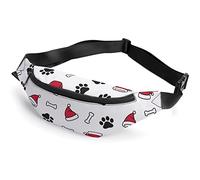 Dog Paw Christmas Santa Claus Abstract Colorful Zebra Fanny Pack, Adult Kids Sport Riñonera para Hombres Mujeres