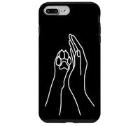 Dog Paw Human Hand High Five Línea estética Arte Perro Amante Carcasa para iPhone 7 Plus/8 Plus
