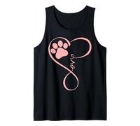 Dog Paw Pink Heartbeat Love Dogs for Pet Dog Mom Girls Women Camiseta sin Mangas