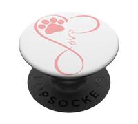 Dog Paw Pink Heartbeat Love Dogs for Pet Dog Mom Girls Women PopSockets PopGrip Adhesivo