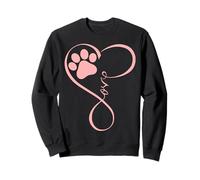 Dog Paw Pink Heartbeat Love Dogs for Pet Dog Mom Girls Women Sudadera
