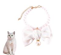 Dog Pearls Necklace Jewelry, Adjustable Cute Basic Collars, Elegant Felt Bow 25 cm Chain For Creative Animal Accessories Long Lasting Professional Pet Supplies Daily Kit Modern Neck Unit