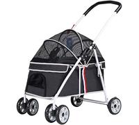 Dog Pet Gear Cochecitos para mascotas sin cremallera para gatos/perros Cochecitos para perros con entrada sin cremallera para perros pequeños y medianos de hasta 20 kg Cochecitos para perros con tol