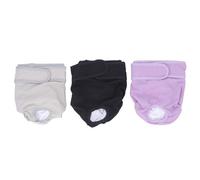 Dog Physiological Pants Reusable Washable Adjustable Female Dog Sanitary Pants for Large Dogs Cotton Material Black Grey Violet 3pcs