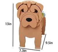 Dog Planter,Cute Pet Dog Planter Box Plant Flower Pot,Shar Pei Dog Animal Shaped Plants Storage Containers for Indoor Outdoor Garden Decorations 13 x 7.3 x 9.5inch