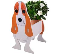 Dog Planter Plant Pots Cute Animal Dog and Goat Shaped Flower Pot, Interesting Plants Growth Container for Vegetables, Flowers, Herbs, Ideal Gift for Dog Lovers(Basset Hound)