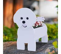 Dog Planter Plant Pots, Cute Animal Shaped Cartoon Planter Modular Design Garden Planters for Indoor Outdoor Garden Decoration, Easy to Install(Bichon Fries)